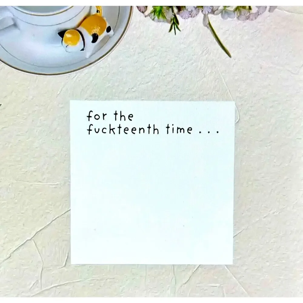 Pad of 50 Sheets Funny Self Adhesive Notes Sarcastic Gag Prank 3x3